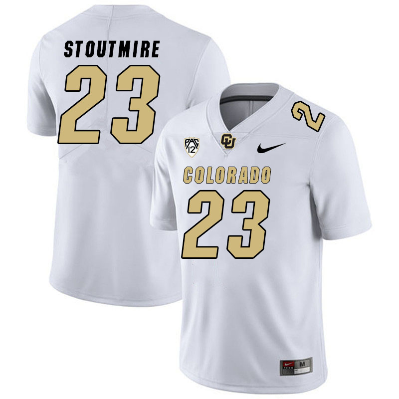 Men #23 Carter Stoutmire Colorado Buffaloes College Football Jerseys Stitched Sale-White - Click Image to Close